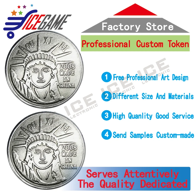 Custom Tokens Coin Token Coins Metal Board Arcade Game Laundry Coin Pusher Mini Claw Machine Coins Token Tokens Coin