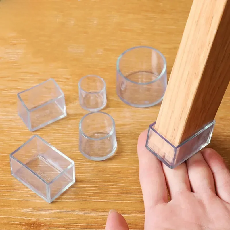 Couvre-pieds de chaise en caoutchouc, 16 pièces, coussinets de protection des pieds, couvre-pieds transparents antidérapants, bouchons de Table, pieds de nivellement de meubles, décoration de maison