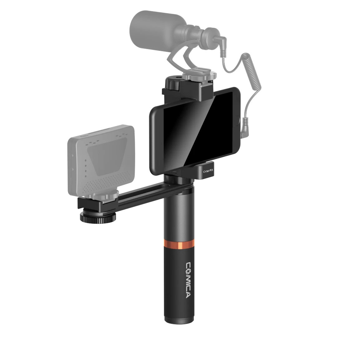 Comica CVM-R2 R3 Versatile Smartphone Grip Portable Handheld Grip With Phone Clamp For Phone Shooting Microphone Accessories