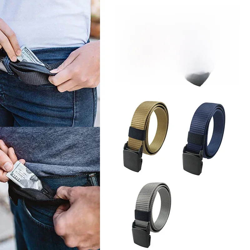 Sac de taille de ceinture anti-vol pour hommes et femmes, ceinture d'argent cachée portable, portefeuille de voyage, ceinture secrète, 125cm