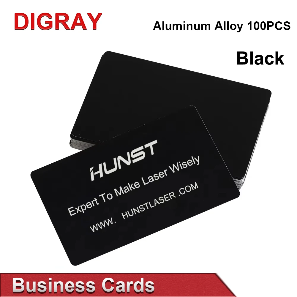 DIGRAY 100PCS/LOT Business Name Cards Multicolor Aluminium Alloy Metal Sheet Testing Material for Laser Marking Machine