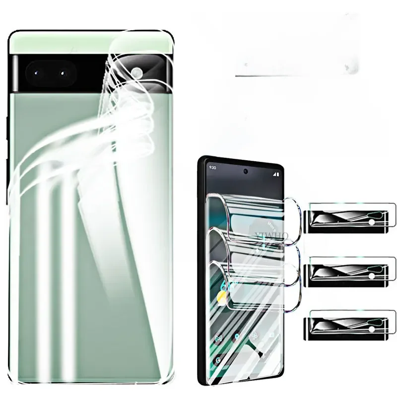 Gel d'eau 9 en 1 pour Google Pixel 6a, Film Hydrogel souple HD pour Pixel 7 6 Pro 5a 4a 5G 5 A 4 A, protecteurs d'écran + dos souple HD