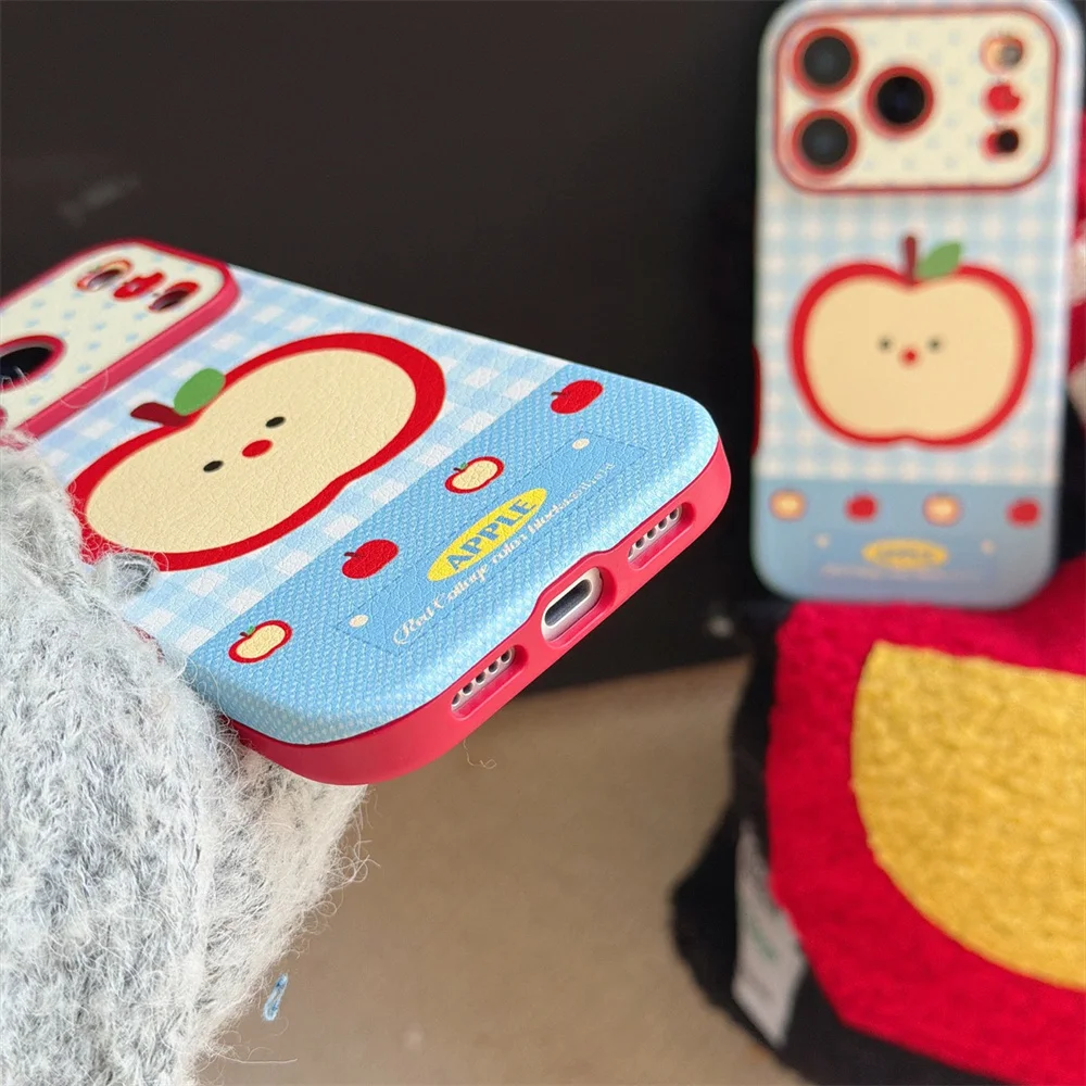 حافظة جلدية منقوشة ستار أبل لهاتف آيفون 17 برو 13 14 15 16 برو ماكس Fundas حافظات لطيفة كورية INS غطاء حماية لـ 17