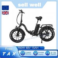 CMAY20 Folding Road Mountain Electric Bike 48V 750W bike 15AH 25km/h Max Speed 20*4.0 Inch Wide Tire All Terrain Electric Bike