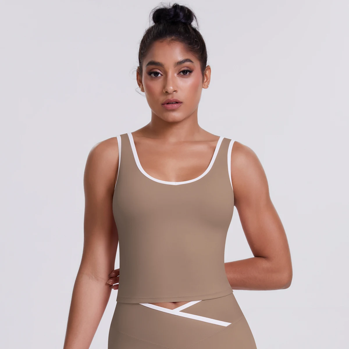 New Slim Breathable Yoga Vest Color Blocking High Stretch Shockproof Workout Top Summer Running Gym Beautiful Back Fitness Top