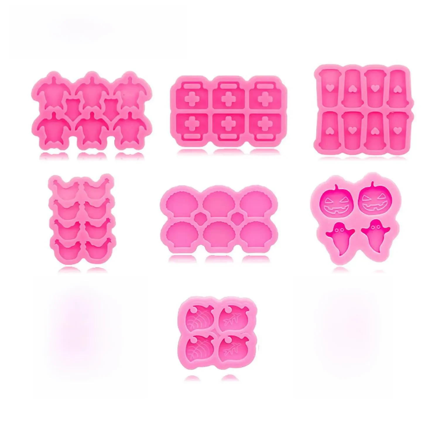 DY0990 błyszczący Mini kubek/diament/Shell/Turtle kolczyki szpilki silikonowe formy Crafting epoksydowa DIY żywica Charms formy, tort czekoladowy — zdjęcie 2