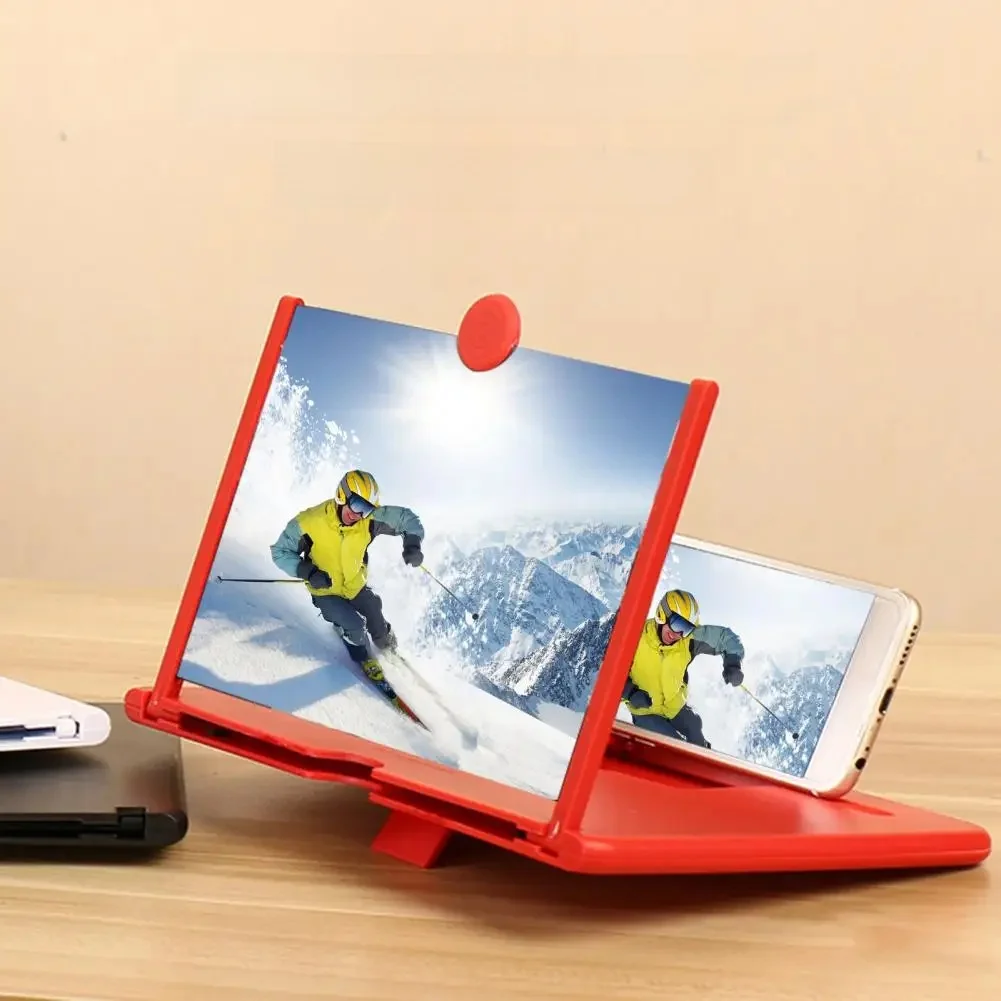 Amplificateur d'écran 3D de 10/12 pouces, loupe vidéo d'écran de téléphone portable, écran agrandi de smartphone, support de téléphone, amplificateur vidéo TV