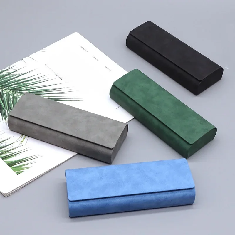 Étui à lunettes rigide pour hommes et femmes, étui à lunettes en cuir PU, boîte de rangement Portable Anti-extrusion pour lunettes de soleil, pochette pliante pour lunettes