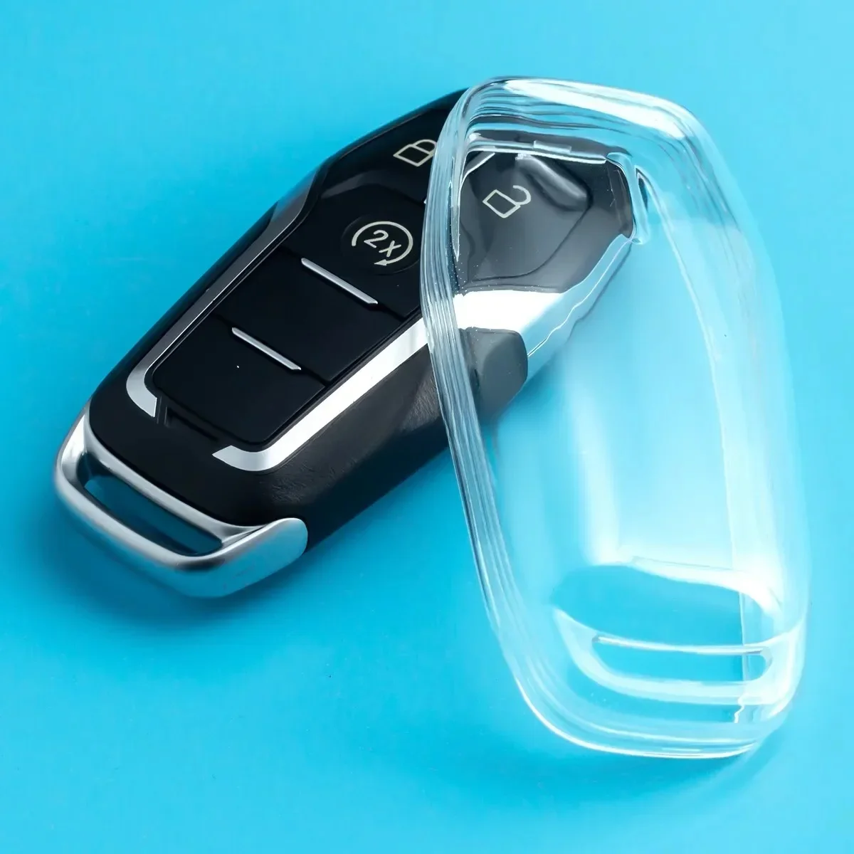 Transparent Clear Car Key Fob Cover Case Holder For Ford Fusion Explorer F-150 F150 Mustang Edge Mondeo Lincoln MKC MKX MKZ