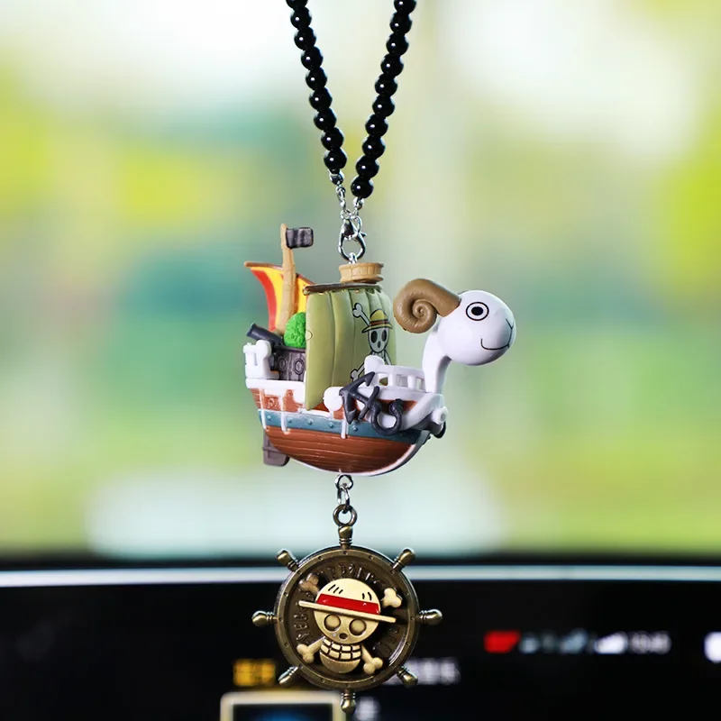 Dessin animé Anime une pièce Pirates bateau aller joyeux/mille ensoleillé Grand bateau Pirate voiture pendentif figurine jouet à collectionner
