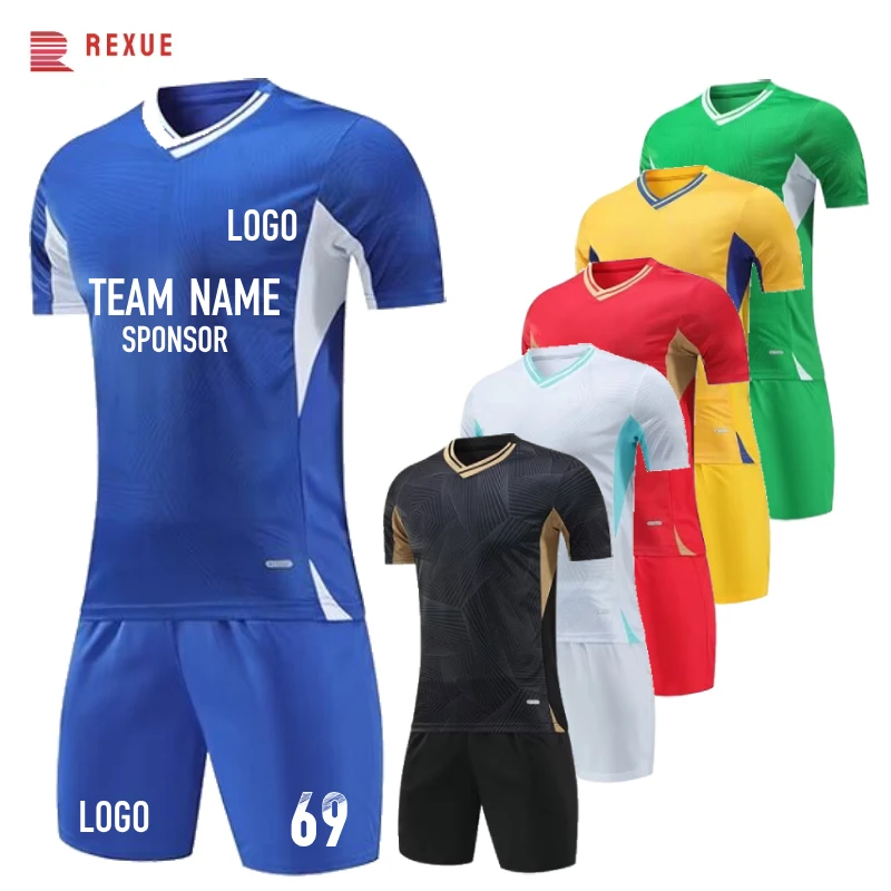 Wholesale Men Europe Football Jersey Customized High Quality Sublimation Football Uniform Thai Quality Tracksuit Sets Custom