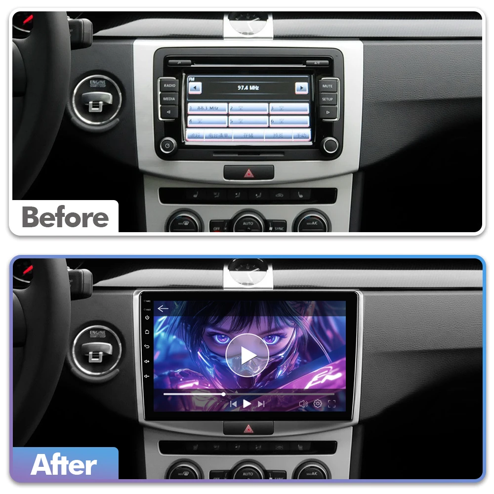 ISUDAR T57 Android 15 Radio For Volkswagen VW Passat B6 B7 CC 2007-2016 Multimedia Player CarPlay Android Auto Head Unit Camera