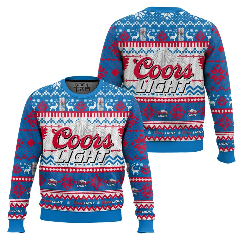 Coors Light Lager Ugly Christmas Sweater Funny Holiday Party Pullover Warm Cozy Plus Size Sweaters for Men Women Xmas Gift 2026