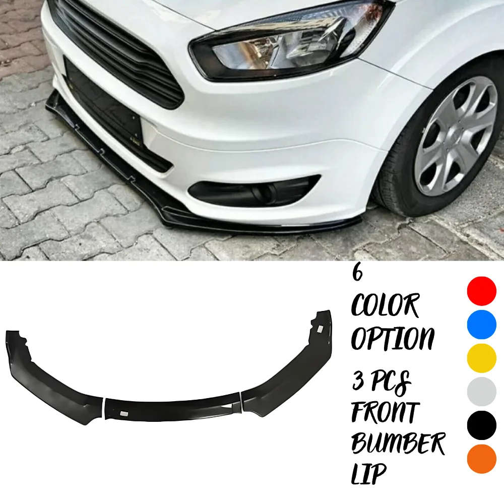 3 Pcs Front Bumper Lip For Ford Tourneo Body Kit Car Accessories Spoiler Splitter Diffuser Flap Sport Bumper Exterior Parts