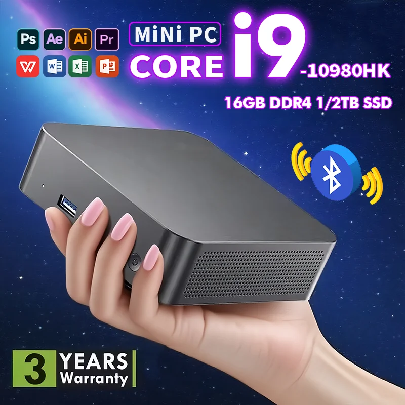 2026 NIEUWE Intel Core I9-10980HK/Intel N150 Draagbare Mini PC Computer Windows 11 Pro 16GB DDR4 1/2TB SSD Gaming Computer WiFi 6 BT5.2 Kantoor Desktop