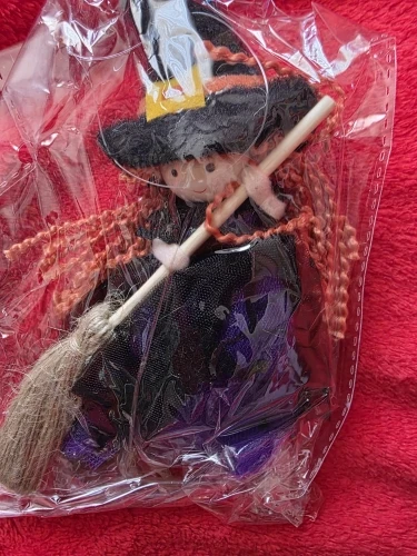 Halloween broom girl angel pendant Pumpkin girl doll decoration scene costume photo review