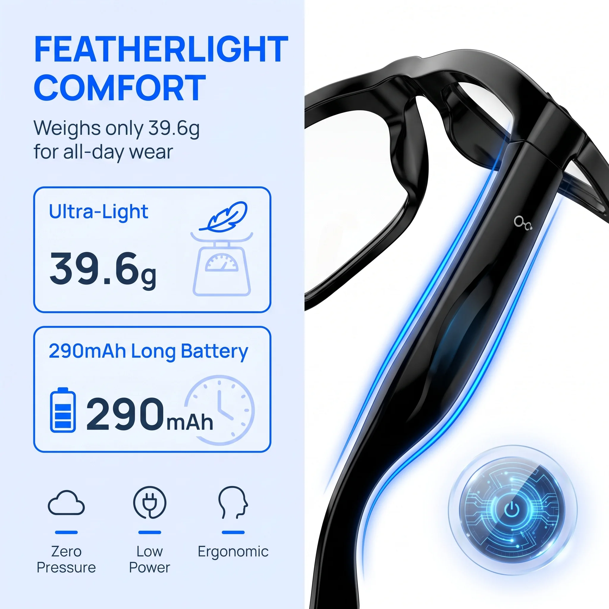 800W New Smart Glasses AI Translation Bluetooth Conversation Recording Listening To Music Smart Sunglasses for Men Women