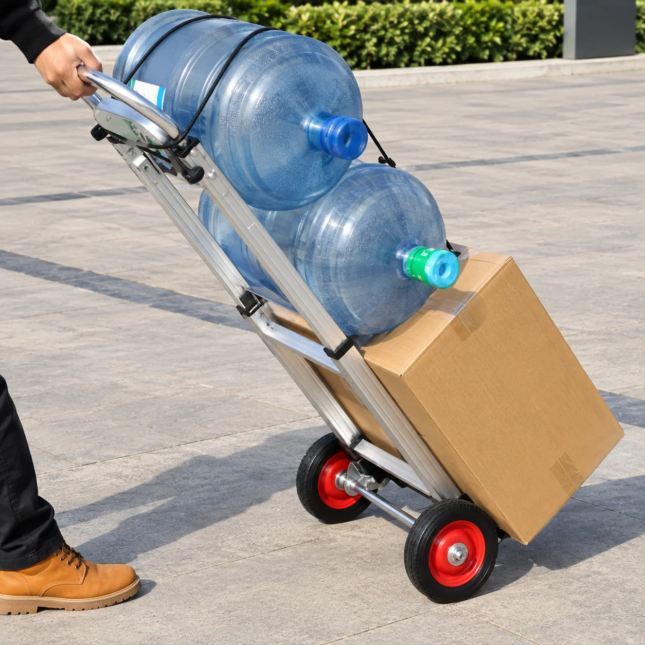 Folding Hand Truck Luggage Cart, Portable Aluminum Alloy Dolly with Telescoping Handle, Lightweight Foldable Trolley for Travel, Shopping & Home