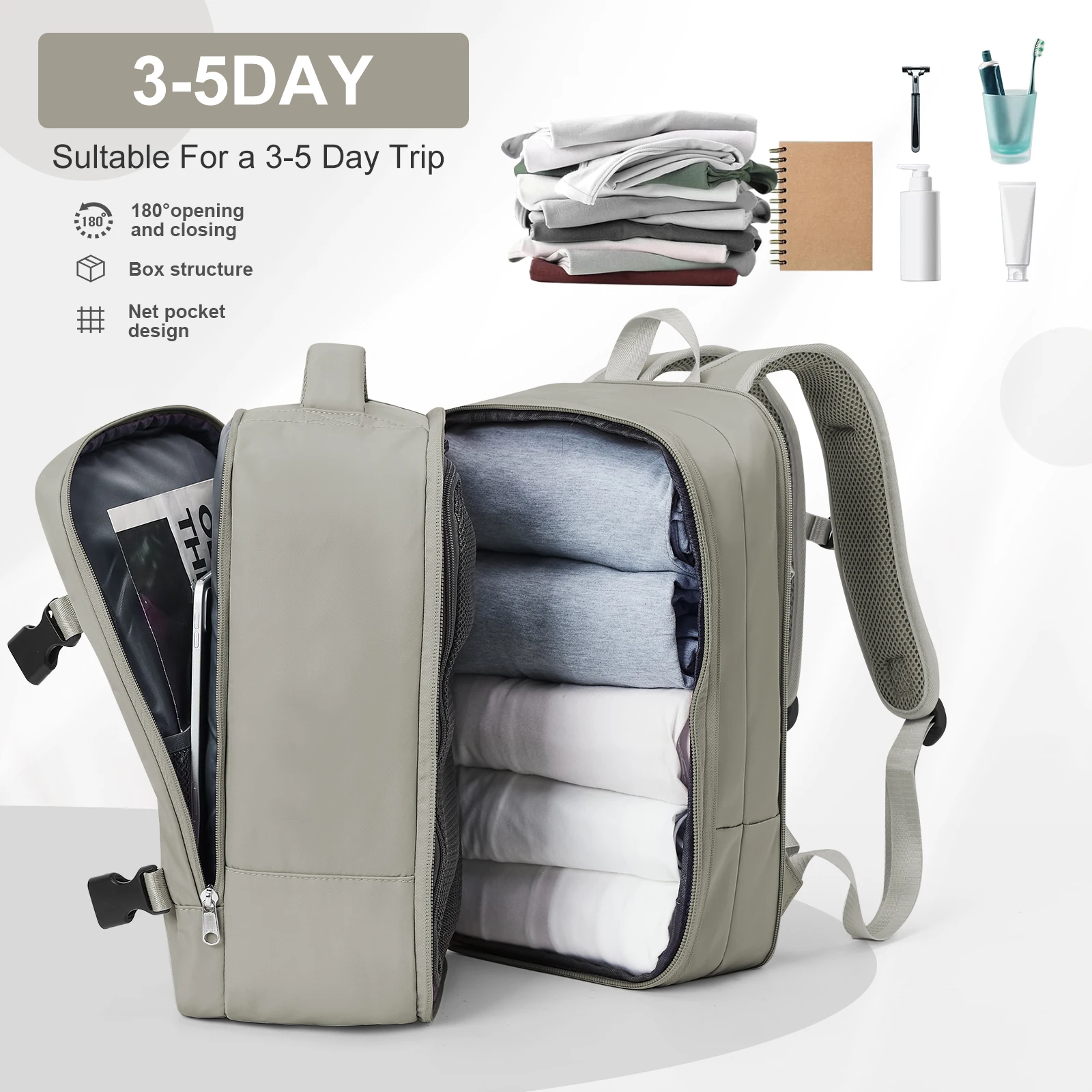 Travel Backpack, Lightweight Personal Item Bag for Airlines, Carry On Luggage, Hiking Backpack,Laptop Backpack, College Work Bag