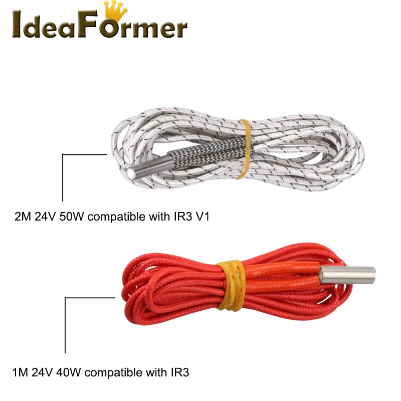 1M/2M Heating tube 6*20mm 12V 24V 40W 50W Ceramic Cartridge Heater Induction For Hotend 3D Printer Parts Compatible With IR3 V1