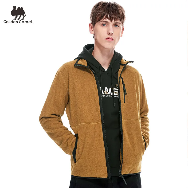 

Goldencamel Men's Jacket StandCollar Fleece Hiking Jackets for Men 2023 Spring Antistatic Comfortable Warm Windbreaker Man Coats