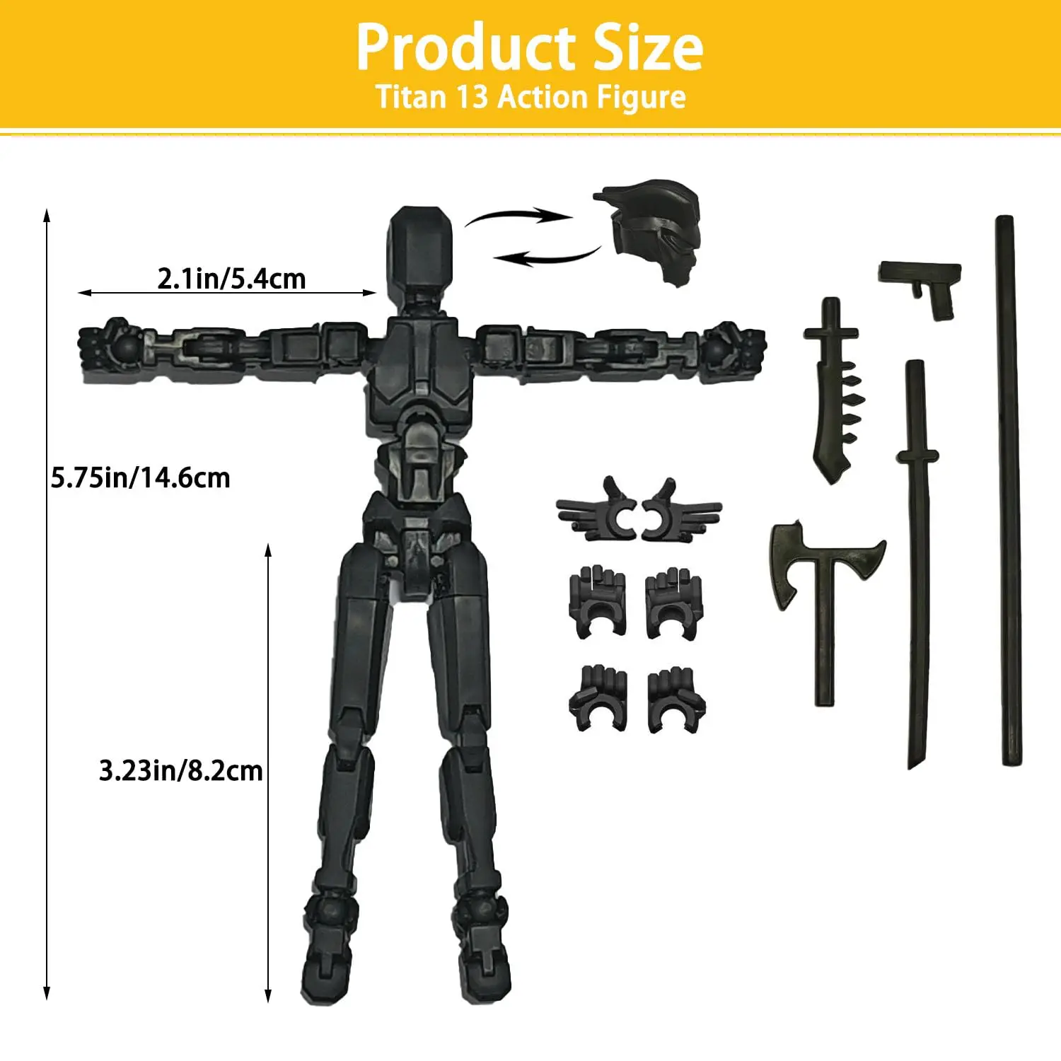 T13 Action Figure Titan 13 Action Figure Dummy Lucky 13 Action Figure 3D Printed Multi-Jointed Movab