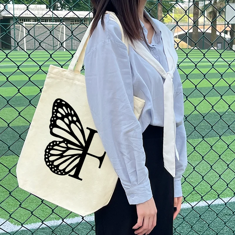 

2022 New Customize Butterfly Monogram Casual Shopping Bag Shoulder Canvas Bags With Zipper Large Capacity Wild Messenger Summer