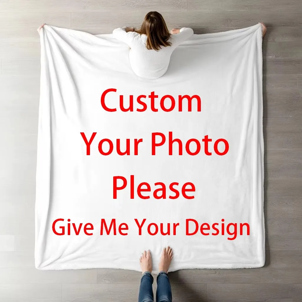 New Advanced customization Blanket Personalized Photo  Blanket Gift Customized Text Picture Game for Pets Friends and Family