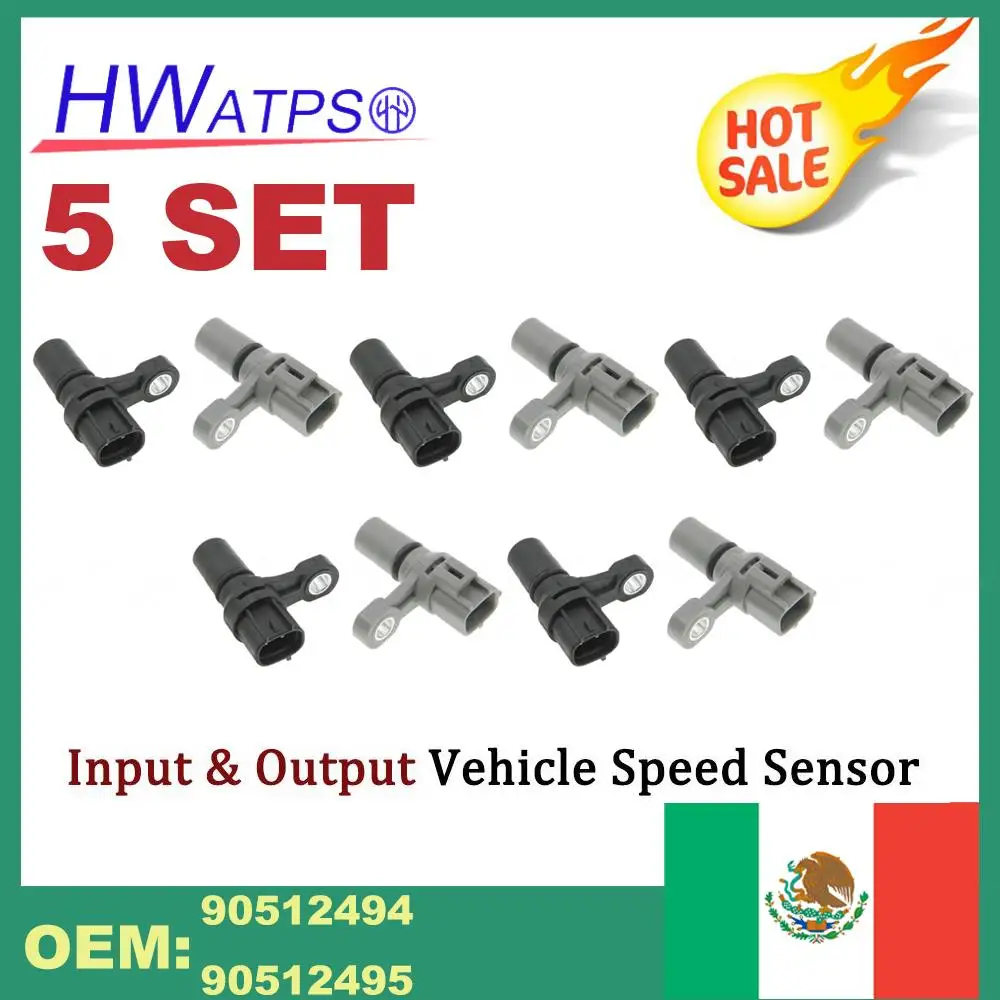 5 Set For Lexus GS300 GS400 GS430 IS300 Toyota 4Runner Sequoia Supra Input & Output Vehicle Speed Sensor 90512494 90512495 SC606