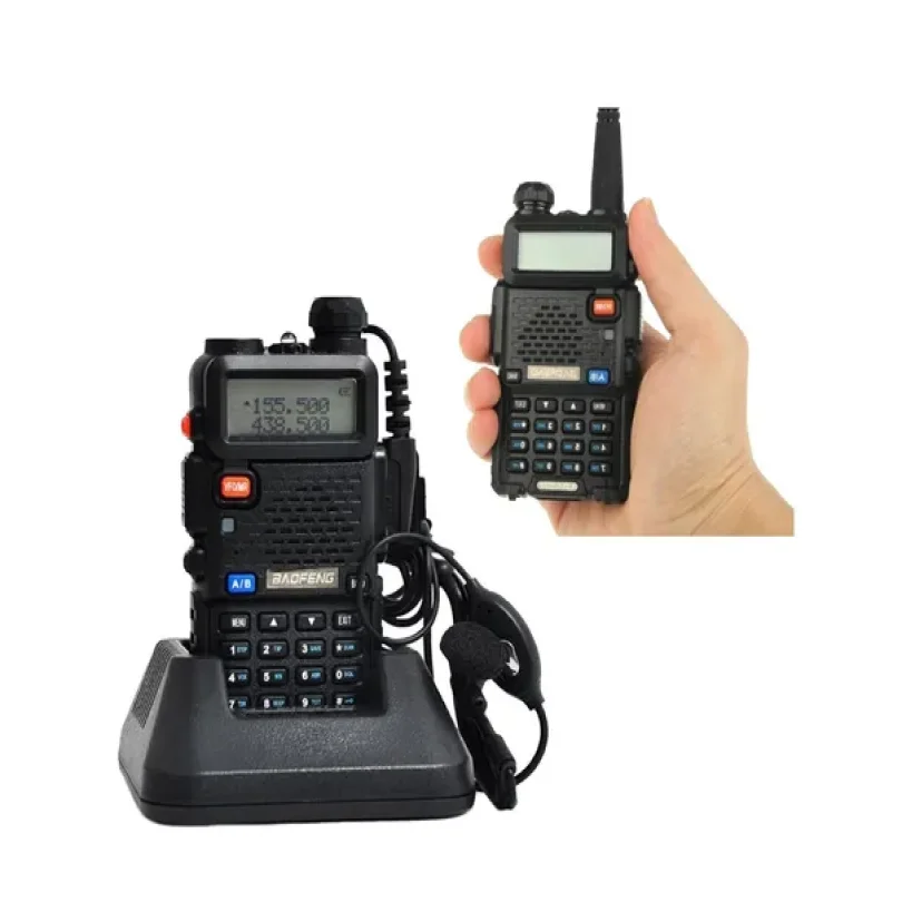 DC Rádio Comunicador Ht Dual Band Uhf Vhf Uv-5r 10KM Fm Fone Ptt