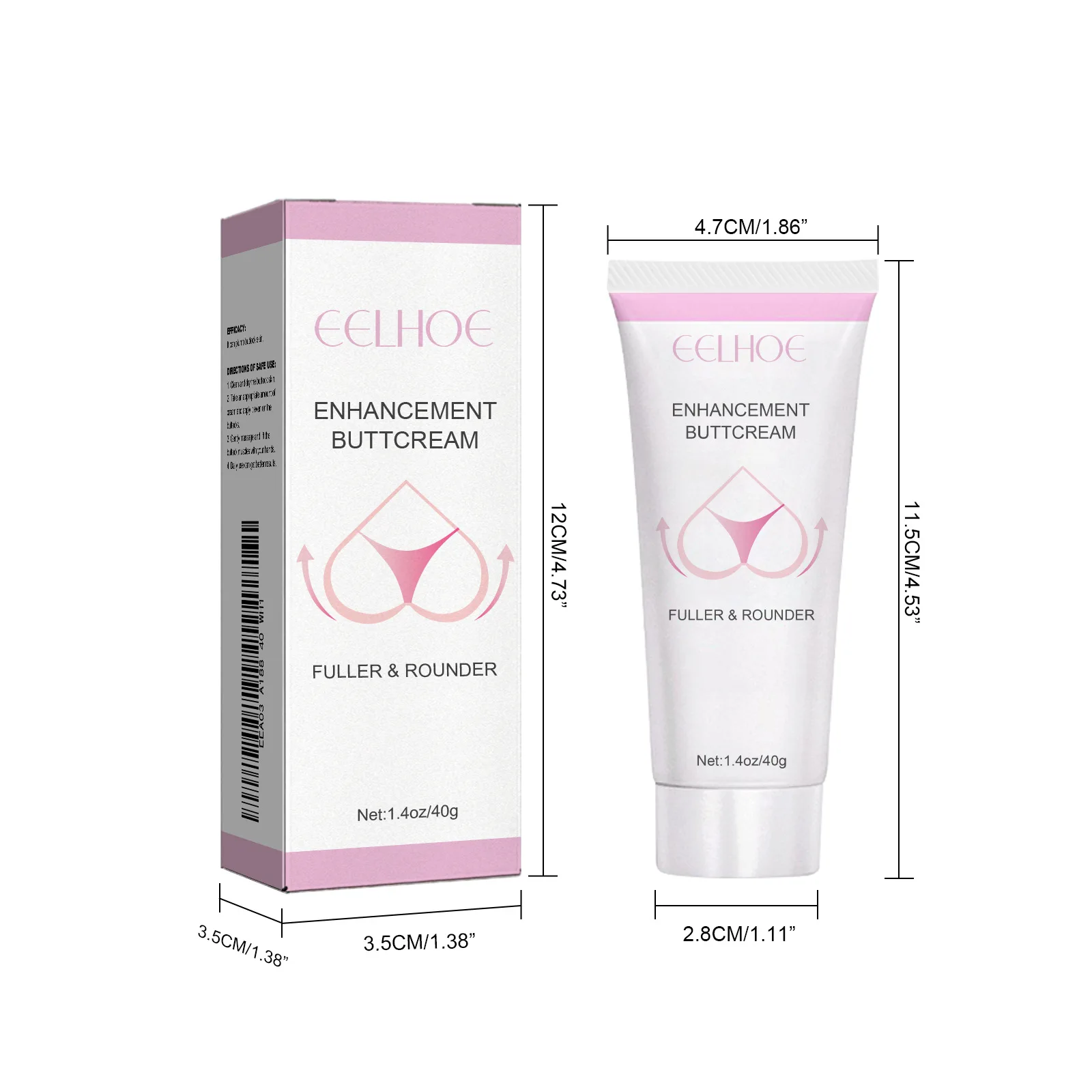 Eelhoe 40g Hip Lift Up Enhancement Cream Buttocks Enlargement Moisturize Lifting Sculpt Plump Fast Growth Butt Enhancer Cream