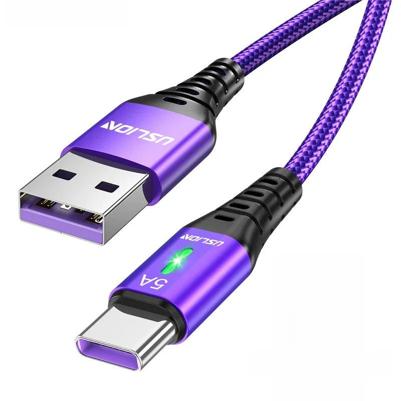 USLION 2m Schnelle Ladung 5A USB C Typ C Kabel Für Samsung S22 S20 S9 Xiaomi Huawei P40 Pro handy