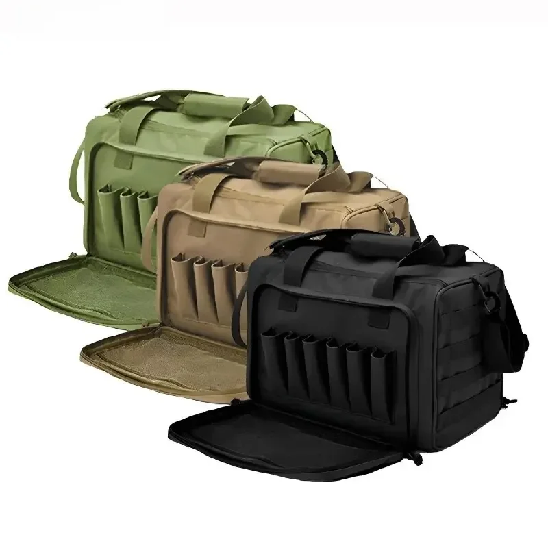 Gun Range opbergtas Molle-systeem Outdoor jachtaccessoire Nylon Gun Tactical Case Bags Pistol Tool Schoudertas Sniper Zwart - afbeelding 2