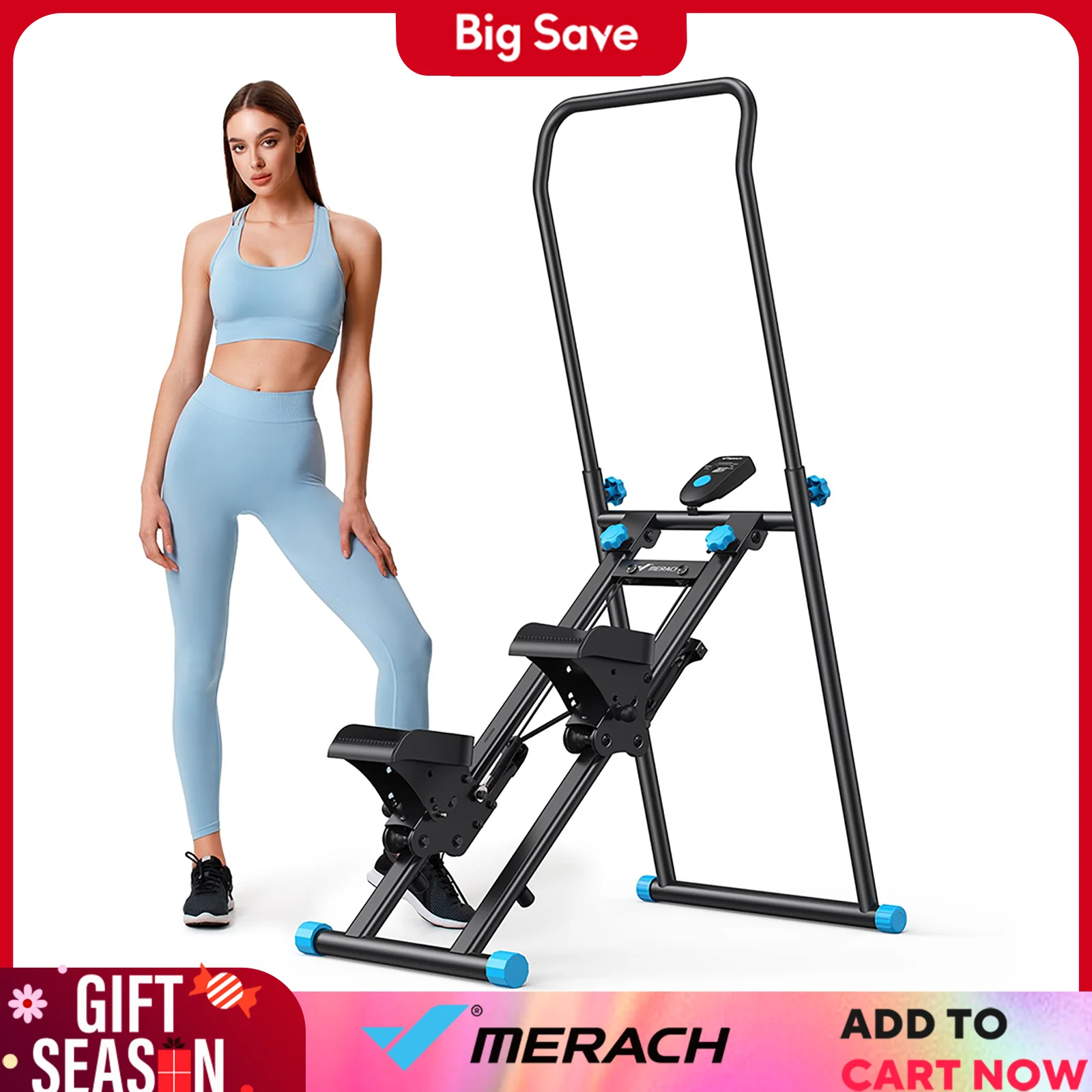 MERACH-paso de escalera para gimnasio en casa, nueva versión, máquina escaladora Vertical, entrenamiento de cuerpo completo, paso a paso Cardio plegable compacto