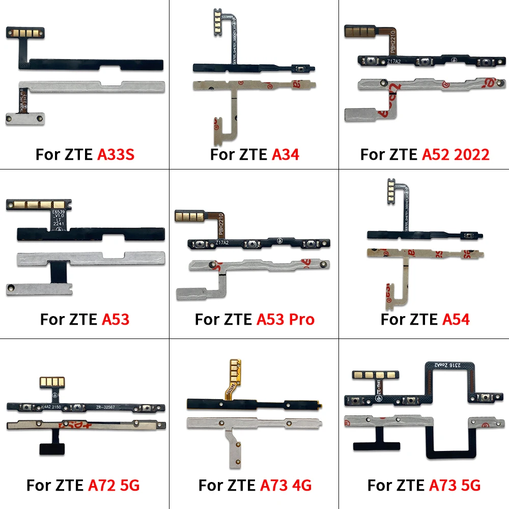 Volume Button Power Switch On Off Button Flex Cable For ZTE A33S/A34/A52 2022/A53/A53 Pro/A54 A72 5G/A73 4G/A73 5G