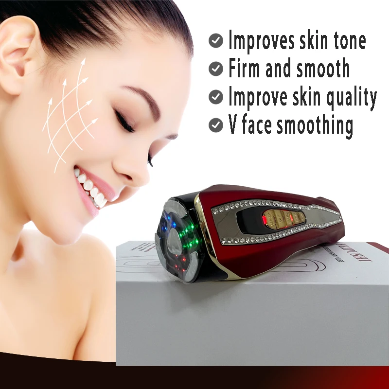 

Face Lifting RF Handheld Anti Wrinkle Remover EMS Current LED Color Light Pulse Beauty Instrument Device USB Rechargeable