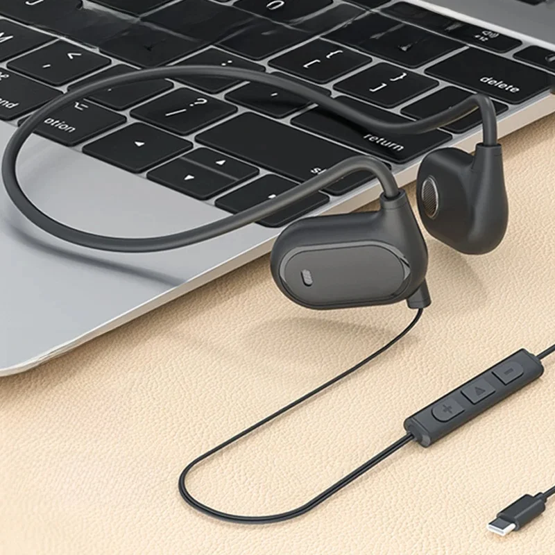 Écouteurs filaires à oreille ouverte, casque de jeu à Conduction d'air, prise USB type-c 3.5mm, stéréo, pour ordinateur portable, téléphone portable