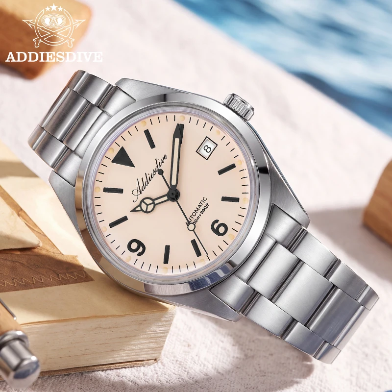 ADDIESDIVE Sapphire Glass Woman Automatic Mechanical Watches 36mm ST2130 Movement 100m Waterproof Business Wristwatch Luminous