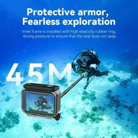 45M Waterproof Case for DJI Osmo Action 3 4 5Pro, Anti-Fog Dive Housing with Cold Shoe Mount