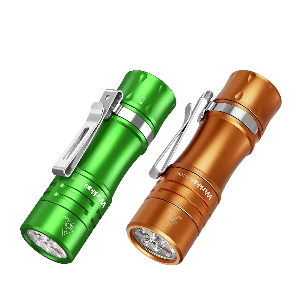 Wurkkos جديد TS10 V2 14500 مصباح يدوي صغير قوي EDC مع 3*90 CRI LEDs و3 * RGB Aux LEDs Anduril 2.0 Max 1400lm IPX8 Torch