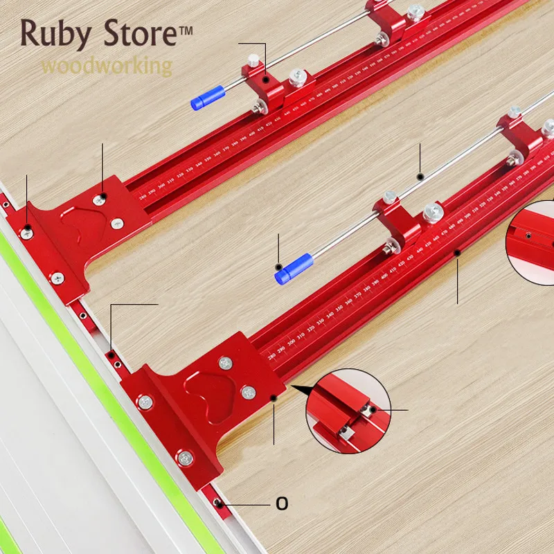 

Woodworking Parallel Guide System for Track Saw Guide Rails