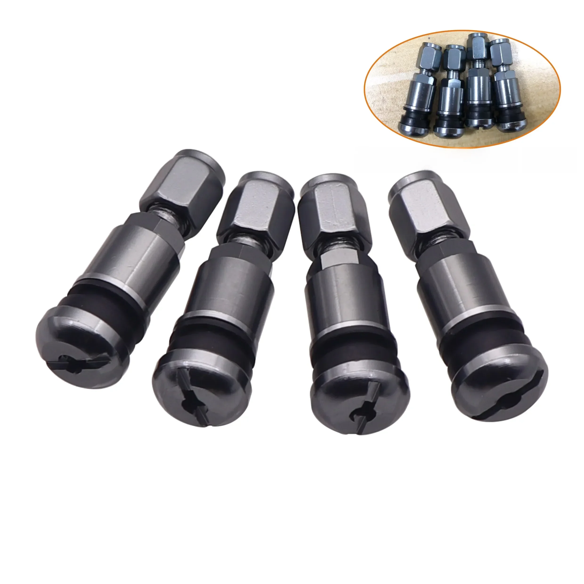 TITANIUM BLUE, MS525AL, Profesjonalny aluminiowy zawór opony, sześciokątny zawór opony do samochodów osobowych, pasujący do większości samochodów — zdjęcie 2