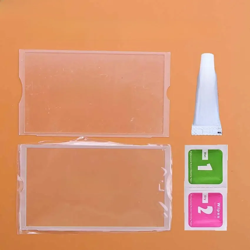 Plastic Glass Mirror Display Screen Lens Cover For PSP 2000 3000 PSP2000 Game Console Transparent Panel Frame Glue Alcohol Pack — zdjęcie produktu 7