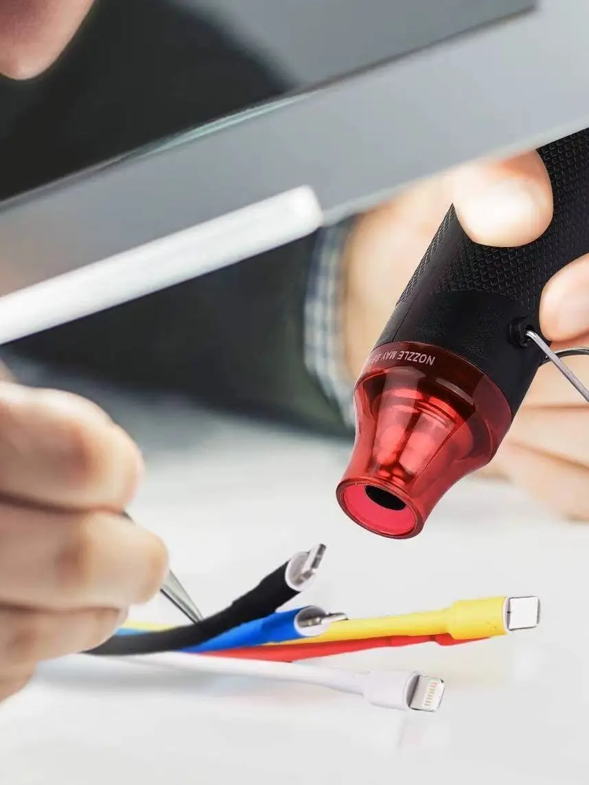 300W Handgehaltener Heißluftföhn, tragbarer Mini-Heißluftpistole für DIY-Bastelarbeiten und Schrumpffolienverpackungen