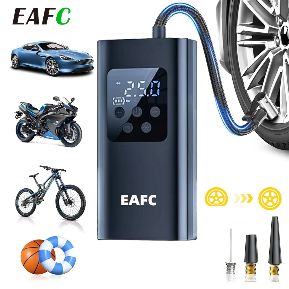 Pompa d'aria per auto wireless 150PSI Gonfiatore elettrico per pneumatici Compressore d'aria portatile per pneumatici e palline per auto da bici da moto