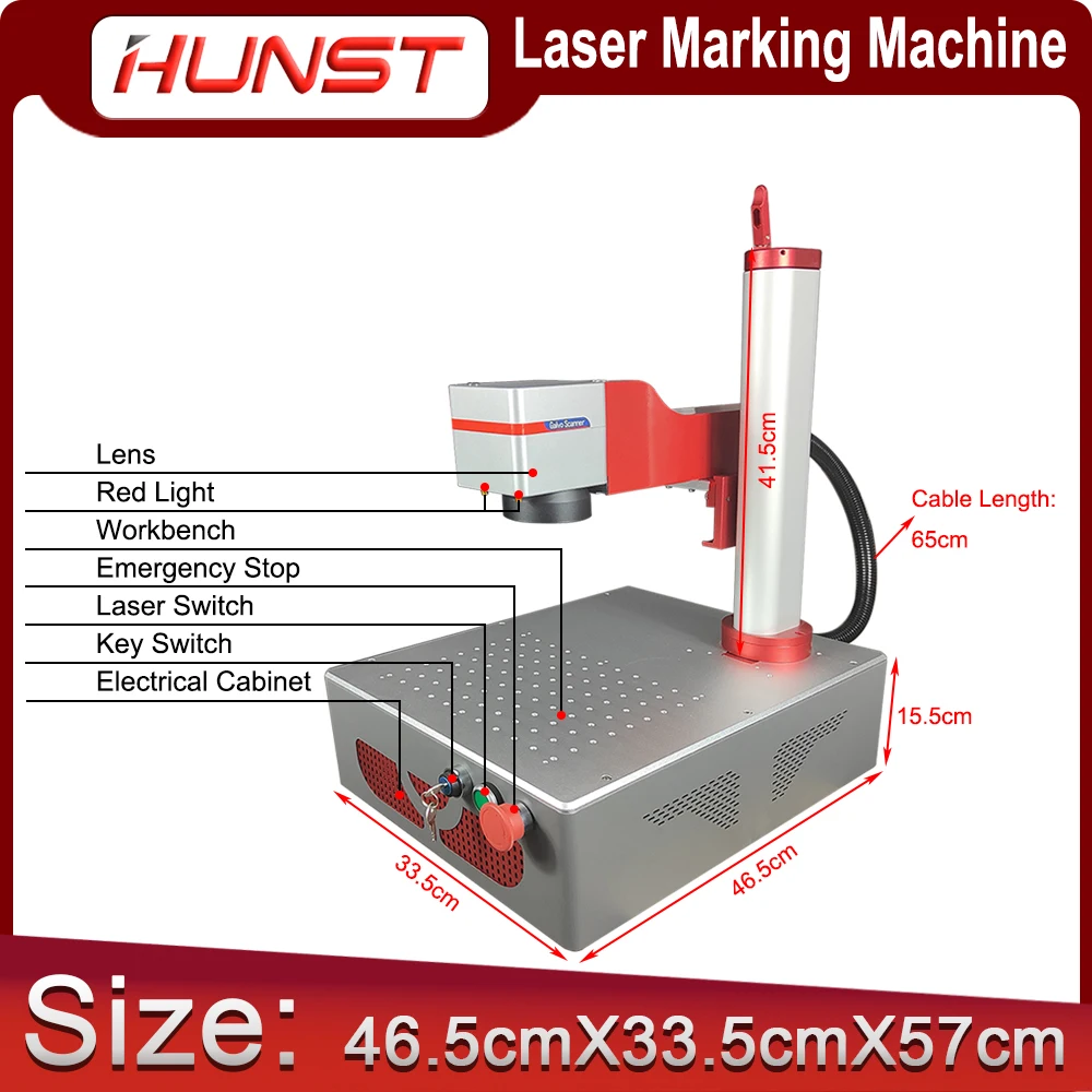 Hunst mała maszyna do znakowania laserowego MAX 30W przenośna składana mini maszyna do grawerowania włókien dla majsterkowiczów znakowanie prezentów