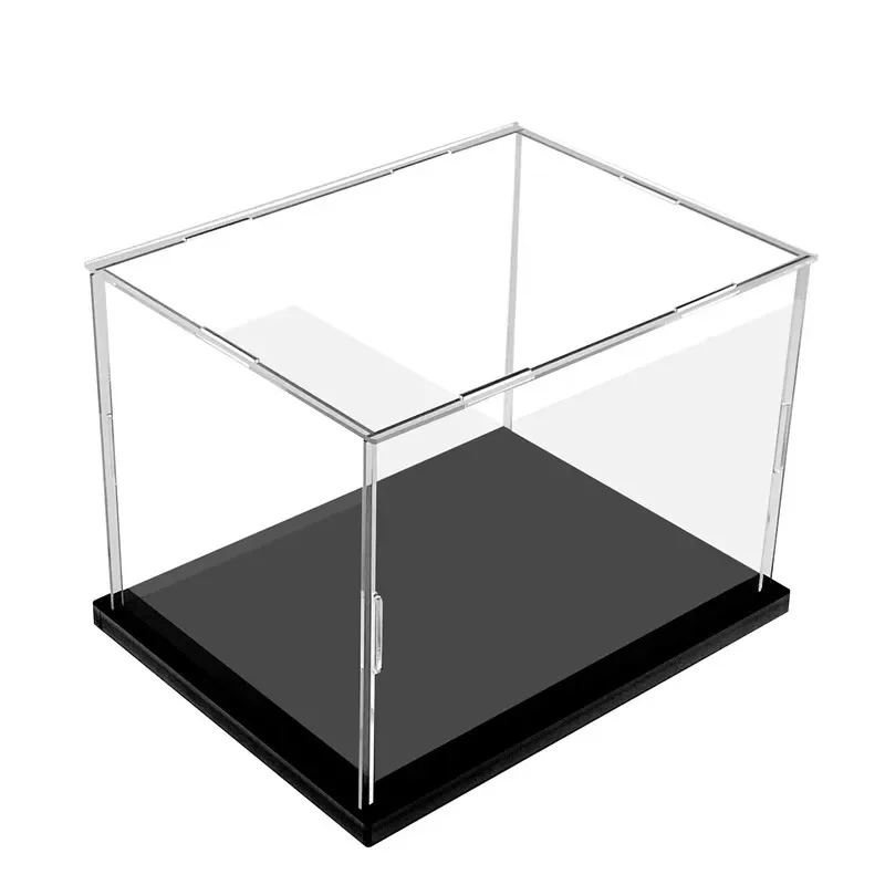 Acrylvitrine met zwarte acrylbasis, acryldoos voor aanrechtvitrine voor verzamelobjecten, speelgoed, huisorganisatie - afbeelding 2