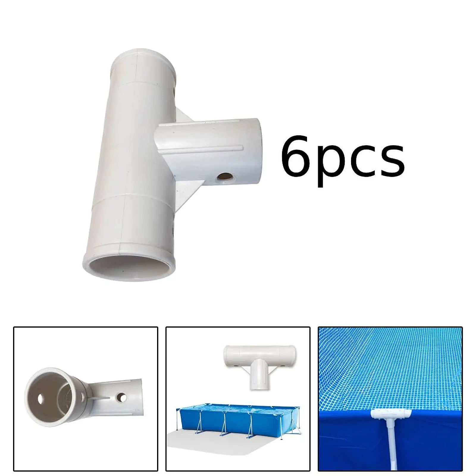 6x T Joint Pool Frame Connector Repair Parts for 28273 Rectangle Frame Pools Support Fittings Replace Parts Easy to Install