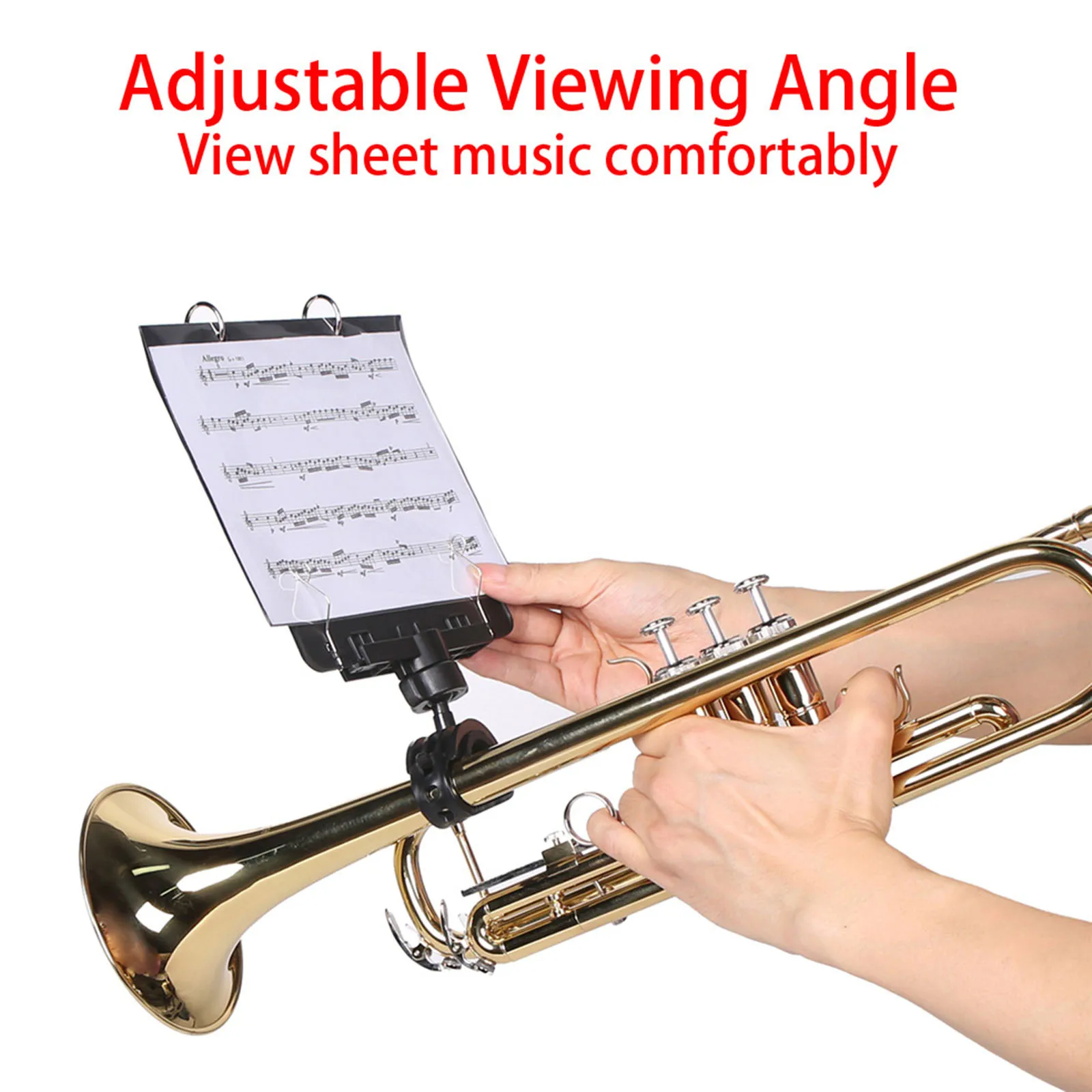 

Труба Лира Портативный зажим для нот Металлическая подставка для нот для трубы В комплект входят 5 нот для трубы Корнет Инструмент Доступ