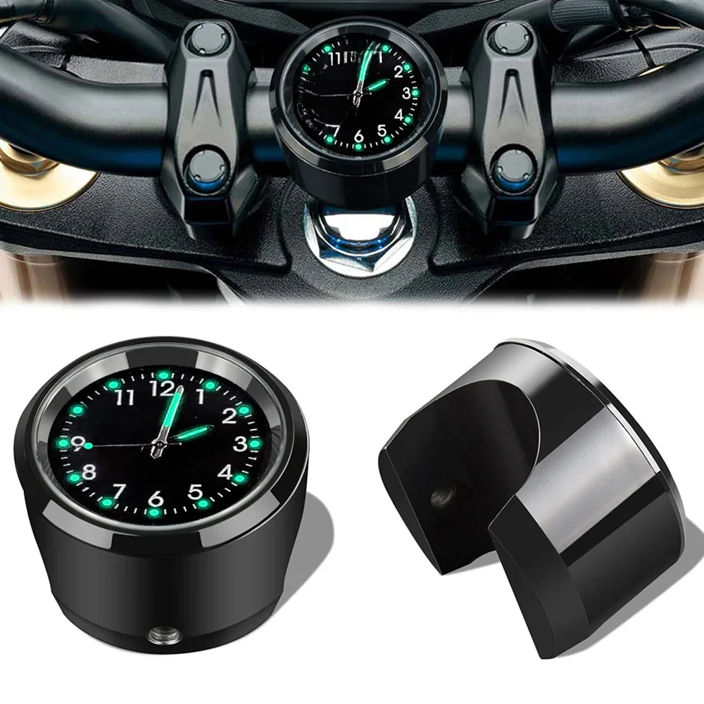 AliExpress NONE 7/8" Motorcycle Clock Chrome Waterproof Bike Handlebar Mount Quartz Watch Aluminum Luminous Clock Moto Accessories Universal